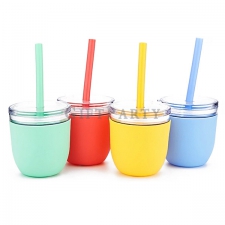 12oz bpa free  silicone water bottle with lid