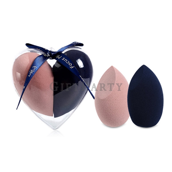 Heart Makeup Sponge Beauty Egg 2pcswith Box,愛心兩切心型美妝蛋乾濕兩用,非乳膠美妝蛋,彩妝贈品,保養品贈品,