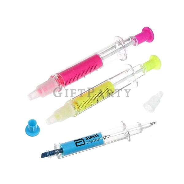 Syringe tube double-ended highlighter with needle,針筒雙頭原子筆螢光筆,Advertising gifts, promotional gifts, c