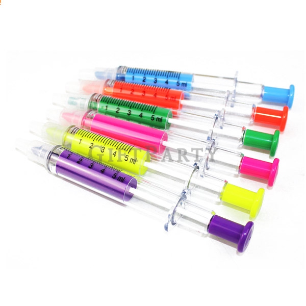 Syringe tube double-ended highlighter with needle,針筒雙頭原子筆螢光筆2