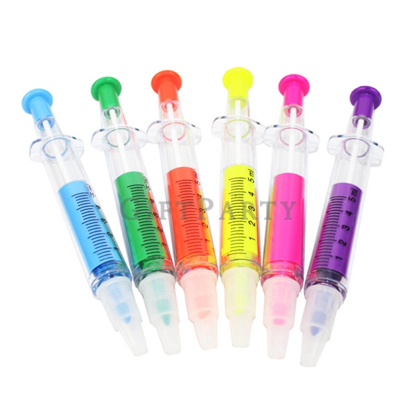 Syringe tube double-ended highlighter with needle,針筒雙頭原子筆螢光筆3