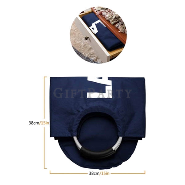 Large Foldable Washing Laundry Hamper Basket Bag, 手提圓環洗衣籃