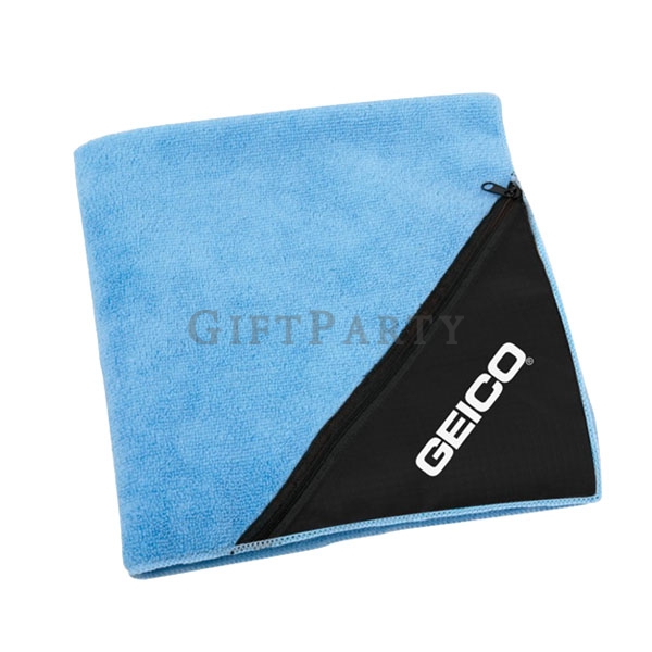 Sport zipper pocket towel, 運動毛巾拉鍊口袋,GYM towel,