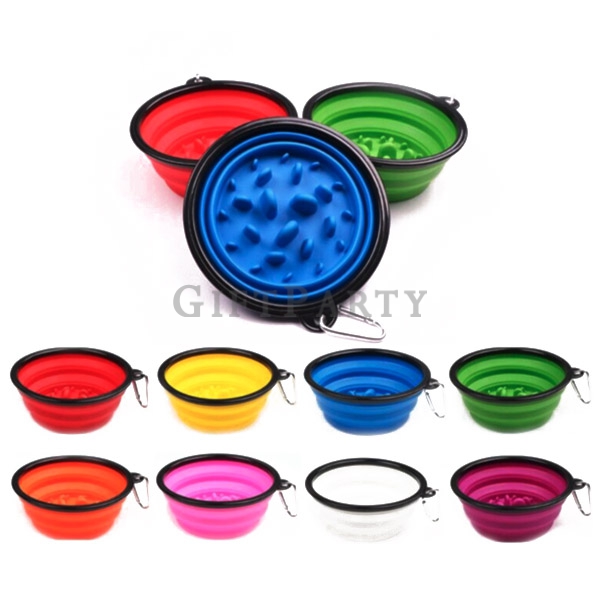 Foldable Slow Feed Dog Bowl, Travel Bowl,硅膠寵物碗慢食折疊碗