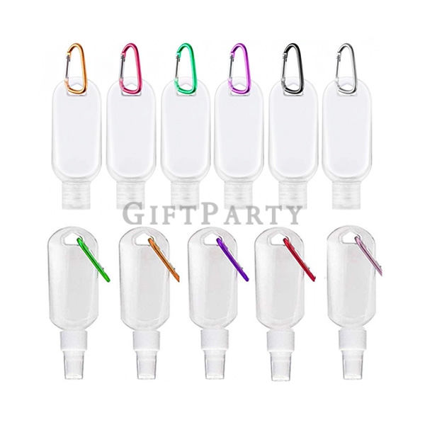 Plastic spray bottle  lip-top bottle with carabiner 30ML,乾洗手,潔手液,防疫贈品,酒精瓶,塑料噴霧瓶翻蓋擠壓瓶帶登山扣30ML