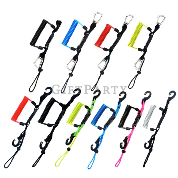 Customized high quality diving spring lanyard,潛水禮品,潛水贈品,潛水彈簧掛繩帶登山扣