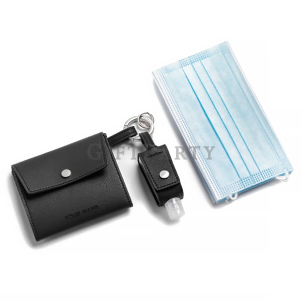 品牌贈品,VIP禮品,時尚贈品,高端防疫小物,皮革口罩收納包30ml分裝瓶0