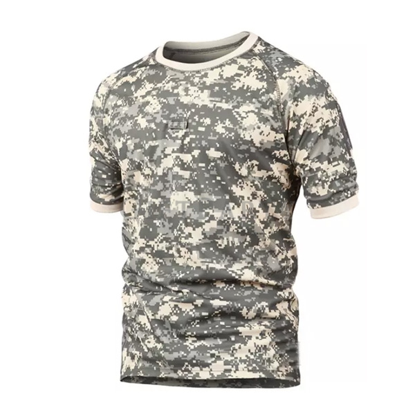 Camouflage color with sunglasses loop fast dry tactical T shirt,戰術軍用T恤可黏背章帶墨鏡扣6