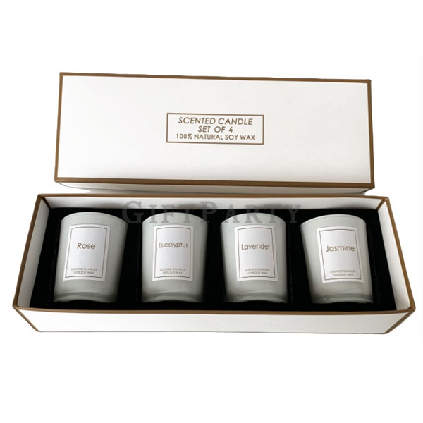candle set candle gift set,品牌禮品,精品紀念品,企業禮品,女性禮品,玻璃大豆香氛蠟燭4件禮盒組