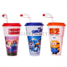 Drinking Bottle + Straw + Popcorn Holder,Movie cup 32oz