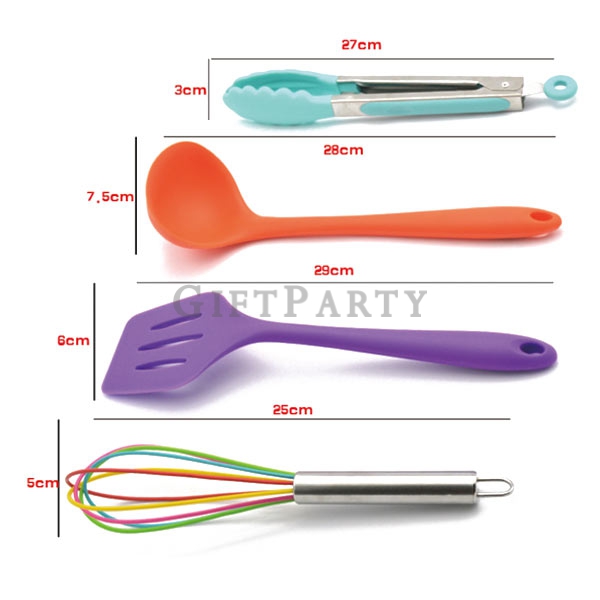 Colored kitchen utensils silicone 10-piece set,彩色廚具硅膠矽膠10件套