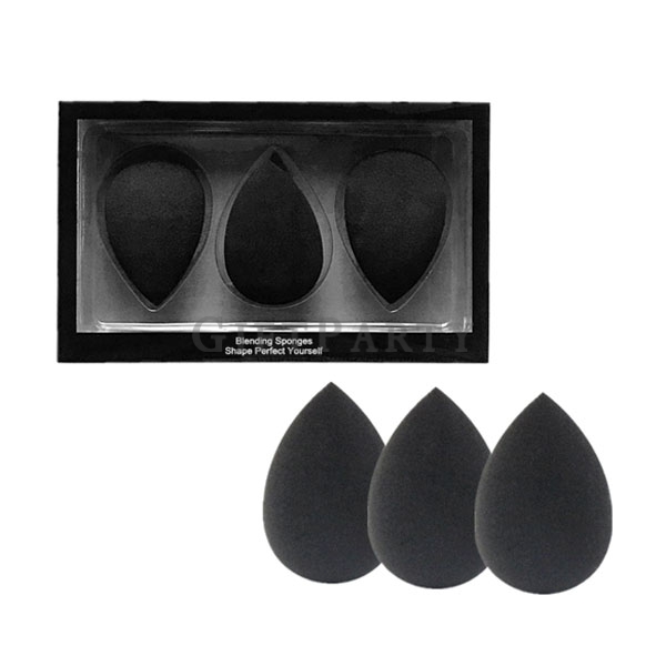 3-piece non-latex beauty egg gift box set, black beauty egg,非乳膠美妝蛋禮盒3件套