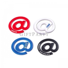 Mini @ round shape PP plastic customized paper clip solid co