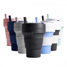 Silicone Cups  Collapsible Coffee Cup With Straw 16oz
