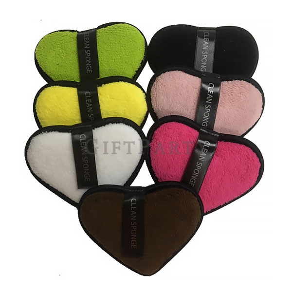 Heart Shape  Make Up Remover Pad Face Cleaning Puff,洗臉巾,彩妝贈品,保養品贈品,美妝小物,心型缷妝粉撲洗臉巾