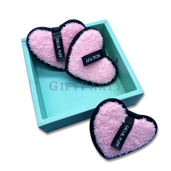 Heart Shape  Make Up Remover Pad Face Cleaning Puff,洗臉巾,彩妝贈品,保養品贈品,美妝小物,心型缷妝粉撲洗臉巾