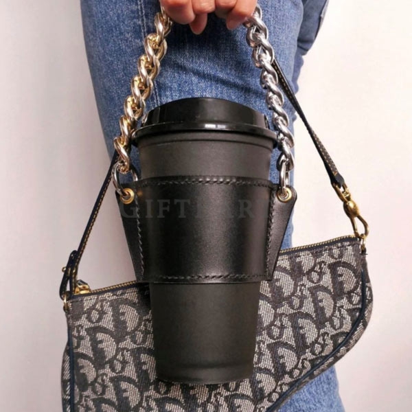 皮革飲料提袋鏈條手提,vogue贈品,限量贈品,時尚贈品,