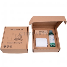 Shoe care kit with shoe brush and shoe cleaning towel