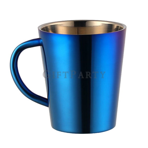 不鏽鋼杯,不鏽鋼保溫杯,不鏽鋼咖啡杯,雙層不鏽鋼馬克杯咖啡杯電鍍色0