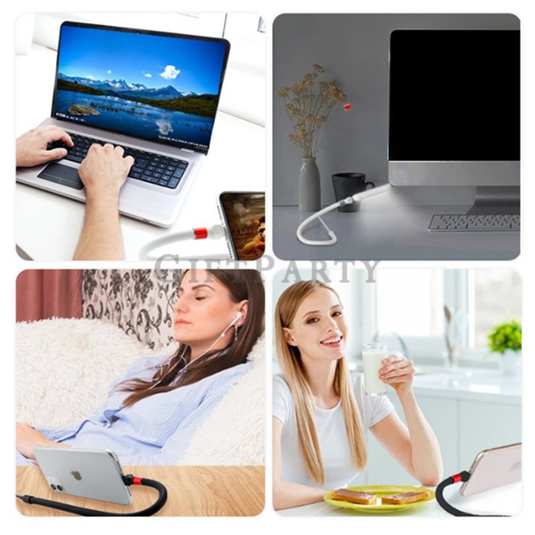 Lazy Bracket Stand Fast Charging USB Charger Cable,辦公好物,懶人支架數據線充電線