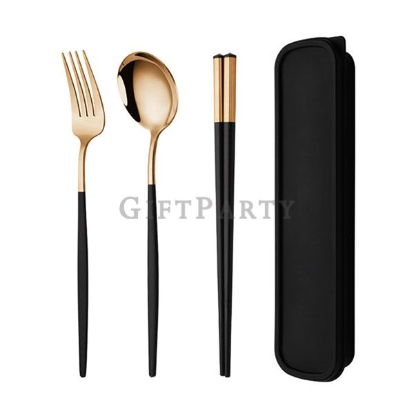 Stainless steel gilded cutlery set,不鏽鋼鍍金餐具組三件套,高端餐具,