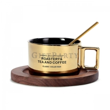 Espresso coffee cup with saucer and spoon