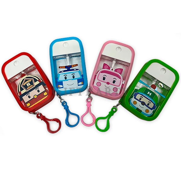 Card shaped spray bottle with silicone sleeve