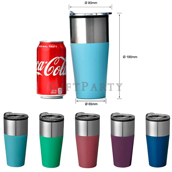 Vacuum double layer coffee cup 20oz,不鏽鋼保溫杯推蓋20oz