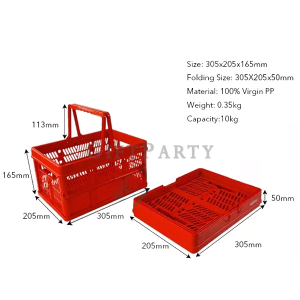 Folding Plastic Basket Custom Pantone,野餐折疊籃,客製折疊購物籃可定制,塑料折疊籃