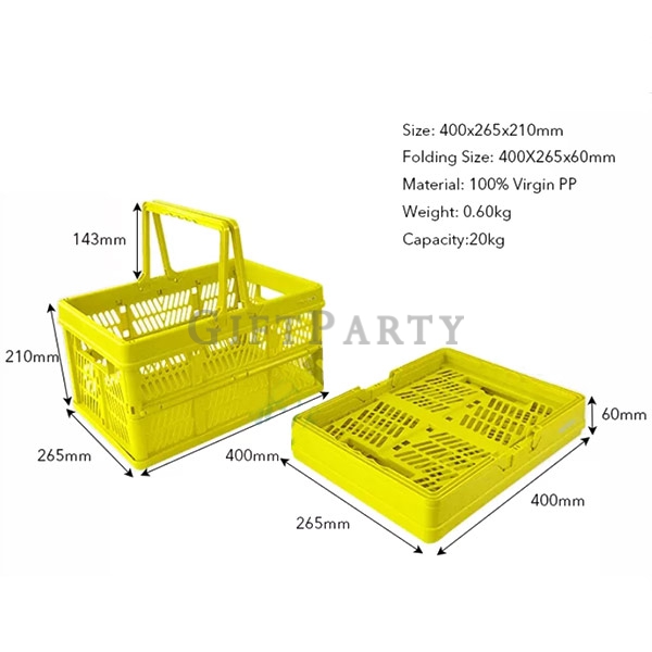 Folding Plastic Basket 品牌贈品,客製禮品,野餐折疊籃,客製折疊購物籃可定制,塑料折疊籃