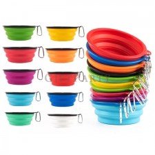 Telescopic silicone pet bowl