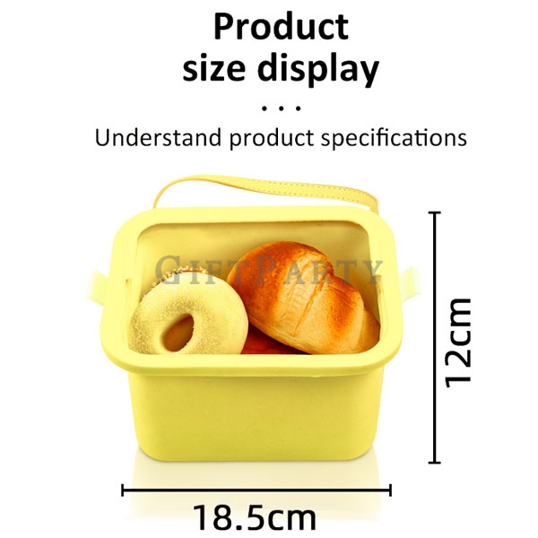 Square High Quality Food Grade Fresh Sealed Silicone Lunch Box Food Storage Bag,食品級矽膠保鮮盒帶揹帶2