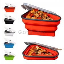 Microwave Heating Silicone Collapsible Pizza Box Pack With T