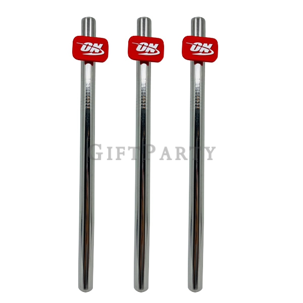 品牌贈品,Stainless steel straw,不鏽鋼吸管(粗)+硅膠logo套