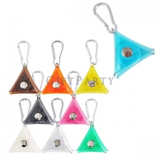 Triangular transparent PVC coin purse with carabiner