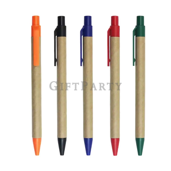 Kraft Paper Pen,紙管筆,廣告小物,選舉小物,牛皮紙管筆按壓廣告筆