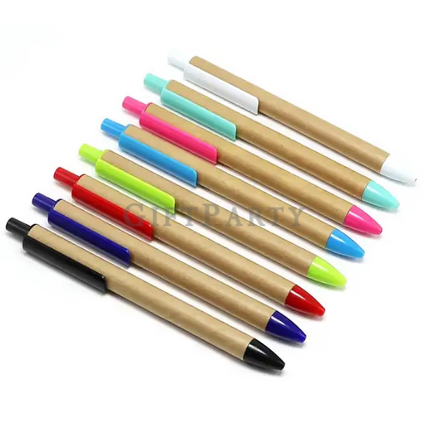 Kraft Paper Pen,紙管筆,廣告小物,選舉小物,牛皮紙管筆按壓廣告筆