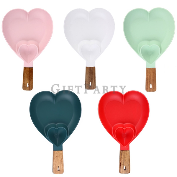 百貨公司贈品,客製化禮品,贈品,居家實用贈品,陶瓷愛心小食盤帶醬料碟木柄把手