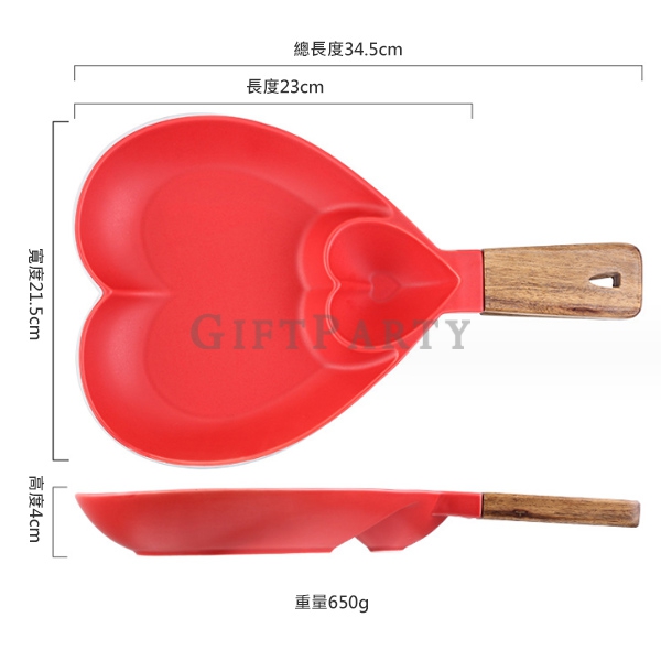 情人節禮品,陶瓷愛心小食盤帶醬料碟木柄把手,品牌贈品,百貨公司贈品,