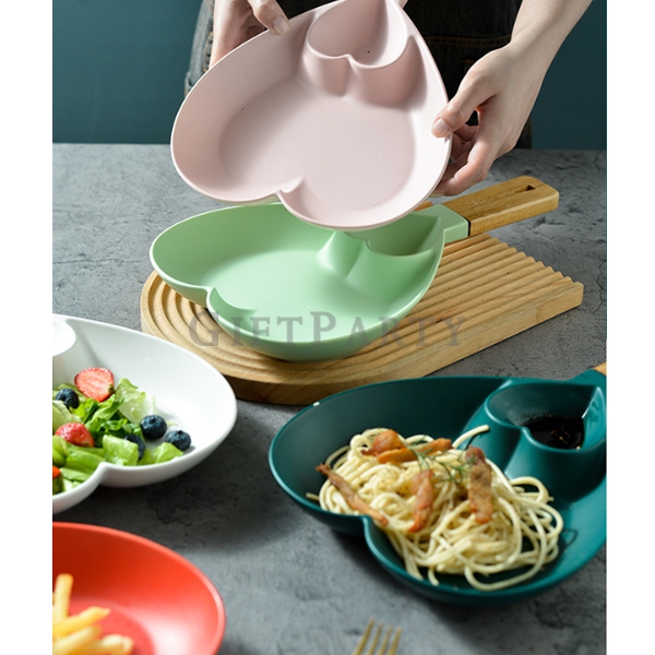 百貨公司贈品,客製化禮品,贈品,居家實用贈品,陶瓷愛心小食盤帶醬料碟木柄把手