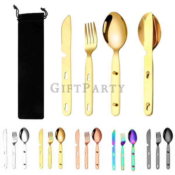 露營餐具,餐具組,戶外禮品,贈品,不鏽鋼304野營餐具三件組