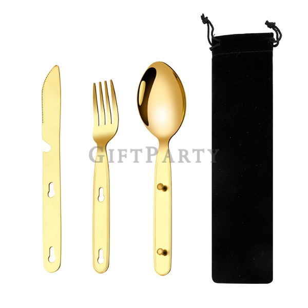 露營餐具,餐具組,戶外禮品,贈品,不鏽鋼304野營餐具三件組
