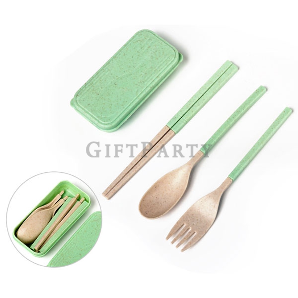 禮品,贈品,小麥秸稈餐具組小麥餐具三件組,便攜餐具,