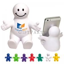 Smiling human-shaped soft phone holder anti-stress ball