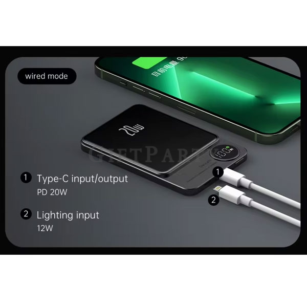超薄行動充,吸磁無線充行動電源,超薄磁吸行動電源10000mAh