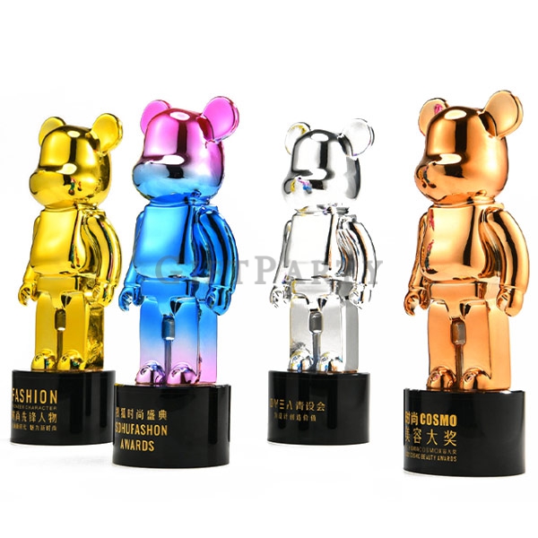 Creative resin violent bear crystal trophy,創意樹脂暴力熊水晶獎座