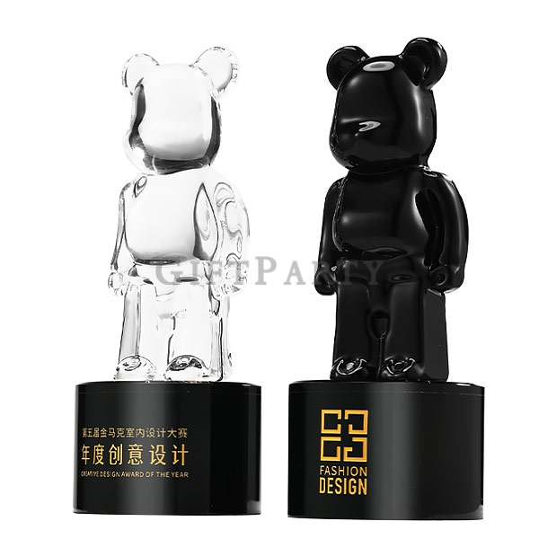 Creative resin violent bear crystal trophy,創意樹脂暴力熊水晶獎座