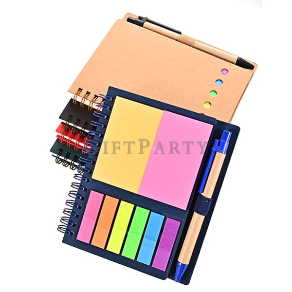 禮品,贈品,便簽本,廣告贈品,牛皮線圈筆記本便利貼組合