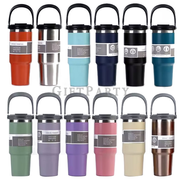 30oz Vacuum Insulated 304 Stainless Steel Tumblers ,手提汽車杯不鏽鋼保溫杯30oz