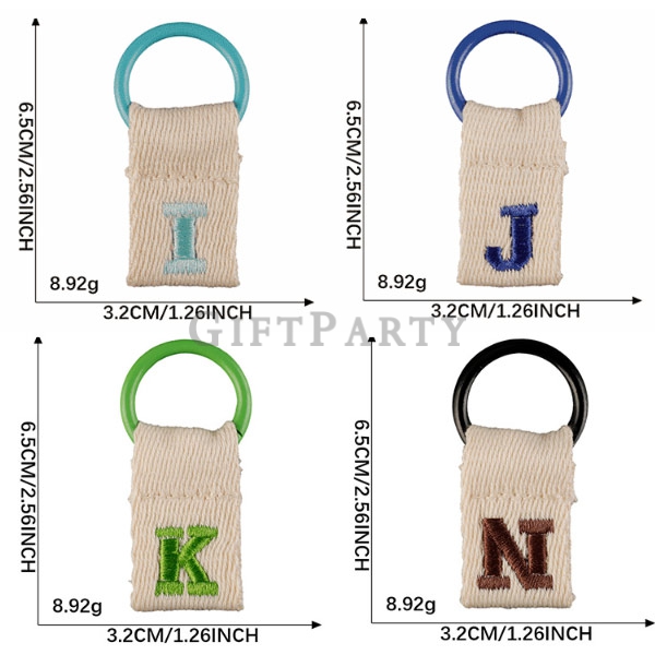 alphabet short strap, logo keychain accessory, A-Z letter tag, personalized hanging charm, giveaway 
